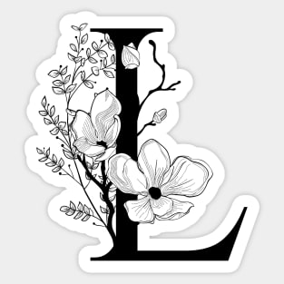 Letter L Monogram - Floral Initial Sticker